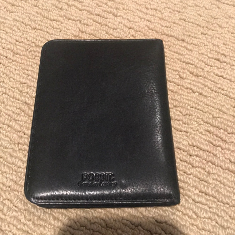 Black leather passport wallet - Picture 3 of 3